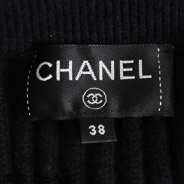 シャネル CHANEL ロングコート ニット P60085K07837 ブラック ウール 