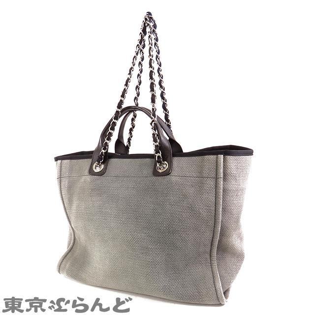 CHANEL（シャネル） ドーヴィル GM A66941 グレー シルバー金具 レザー