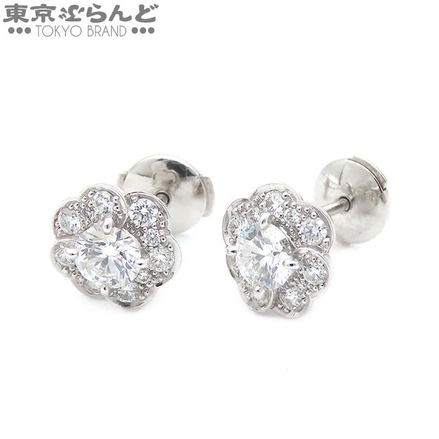 俄 NIWAKA 花麗 ピアス 3708N3 K18WG ダイヤモンド はなうらら