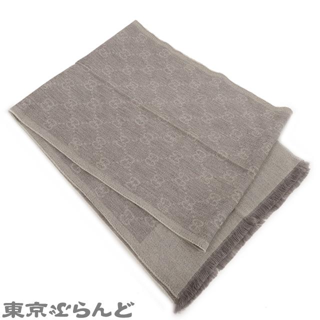 GUCCI（グッチ） グレー ウール GG柄 マフラー ユニセックス 冬物