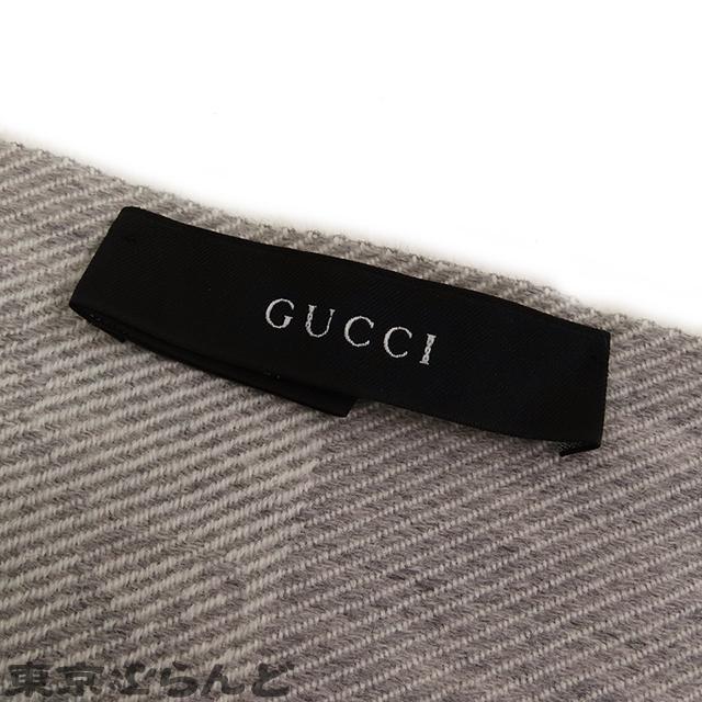 GUCCI（グッチ） グレー ウール GG柄 マフラー ユニセックス 冬物