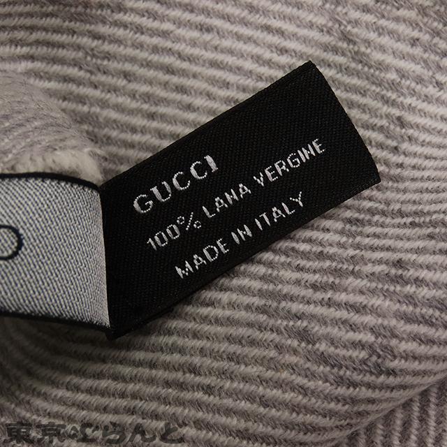 GUCCI（グッチ） グレー ウール GG柄 マフラー ユニセックス 冬物