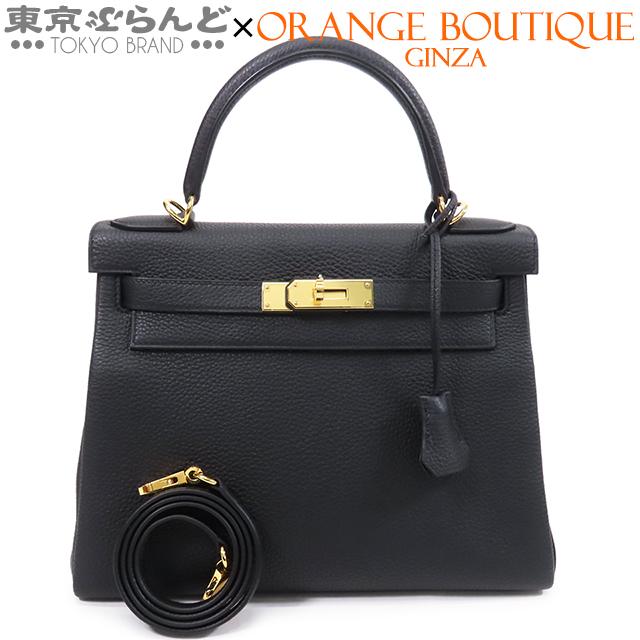 HERMES（エルメス） ケリー 28 U刻印 黒 ブラック ゴールド金具 トゴ 