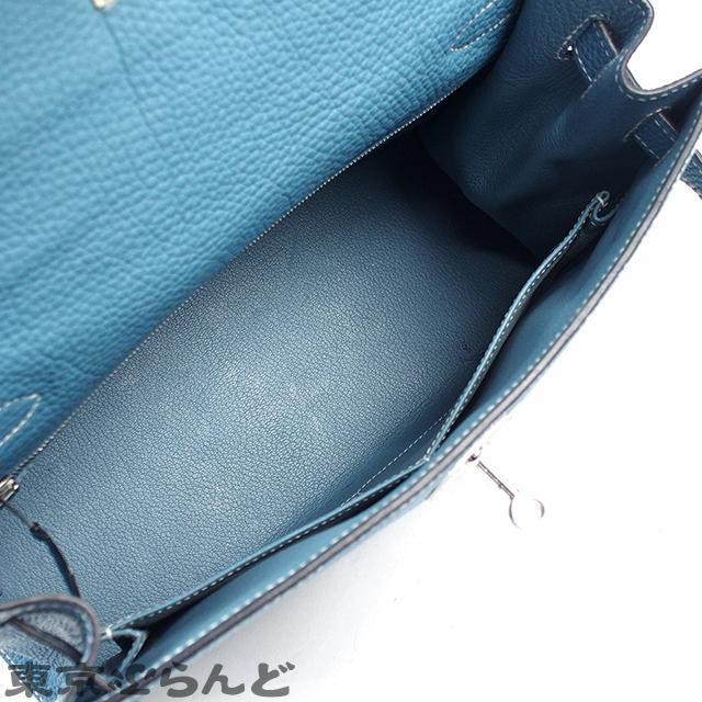 HERMES（エルメス） ケリー 28 外縫 □H刻印 ブルージーン シルバー