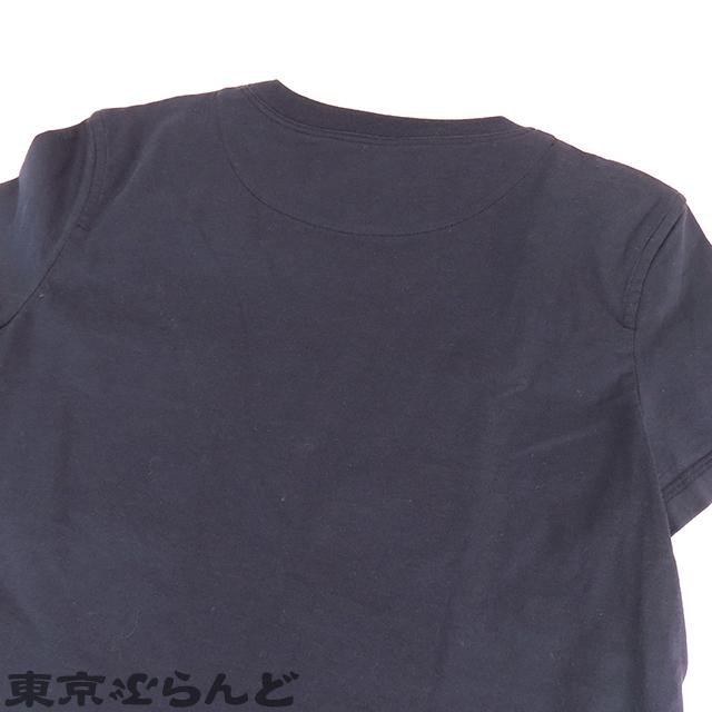 HERMES エルメス Tシャツ 3E4620DL ネイビー コットン Hロゴ刺繍 HERMES エルメス Tシャツ 3E4620DL ネイビー コットン Hロゴ刺繍