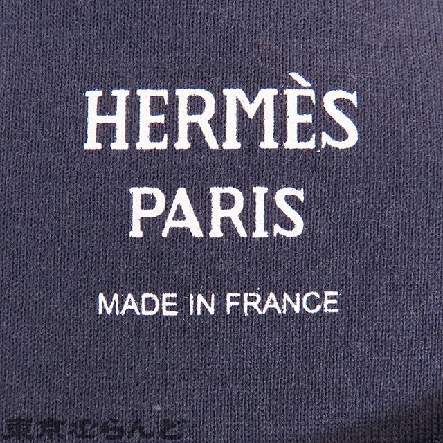 HERMES エルメス Tシャツ 3E4620DL ネイビー コットン Hロゴ刺繍 HERMES エルメス Tシャツ 3E4620DL ネイビー コットン Hロゴ刺繍