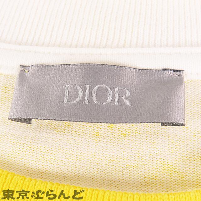 クリスチャンディオール Christian Dior ロゴプリント オーバーサイズ Tシャツ 033J625E0554 イエロー コットン XS 半袖 メンズ 101706453｜tokyobrand｜05