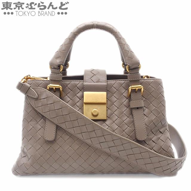 ボッテガヴェネタ BOTTEGAVENETA ローマ ミニ 2WAY グレージュ レザー