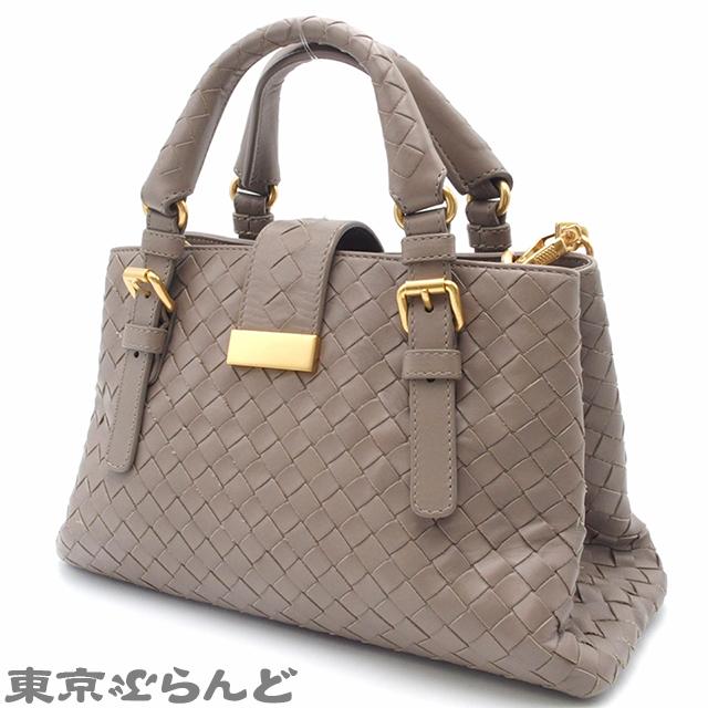 ボッテガヴェネタ レザー 2WAY ショルダーバッグ ベージュ ボッテガヴェネタ BOTTEGAVENETA ローマ ミニ 2WAY グレージュ レザー