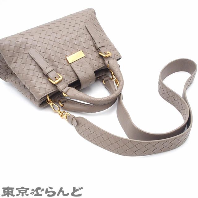 ボッテガヴェネタ BOTTEGAVENETA ローマ ミニ 2WAY グレージュ レザー