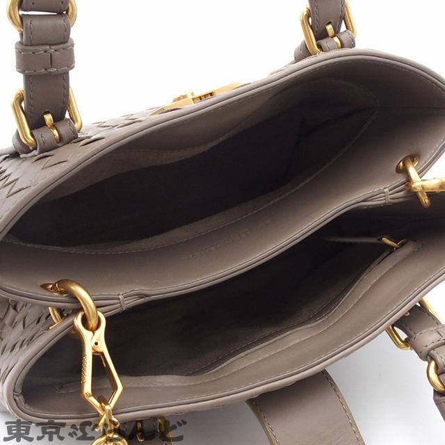 ボッテガヴェネタ BOTTEGAVENETA ローマ ミニ 2WAY グレージュ レザー
