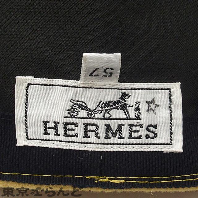 HERMES（エルメス） ハンチングキャップ 帽子 イエロー アンゴラ