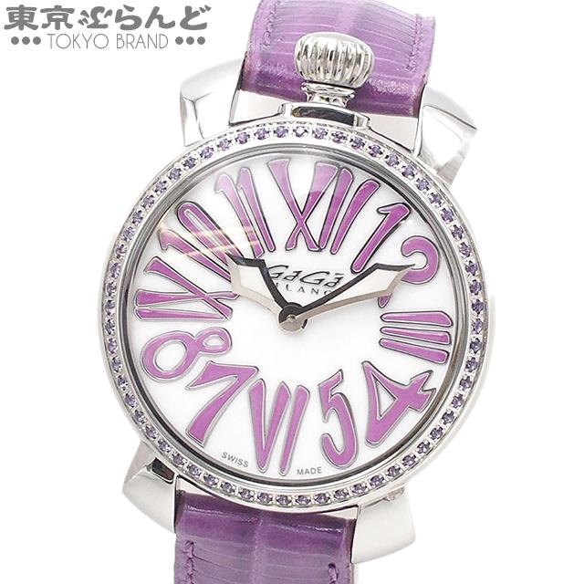 希少✨ガガミラノ レディース 腕時計 マヌアーレ スモセコ 手巻き シェル文字盤 ガガミラノ Gaga Milano マヌアーレ35mm トパーズベゼル シェル