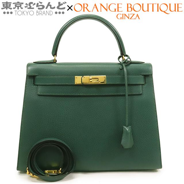 HERMES（エルメス） ケリー 28 〇W刻印 緑 ヴェール ゴールド金具