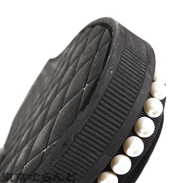 CHANEL（シャネル） ベルトサンダル 厚底 ブラックxホワイト