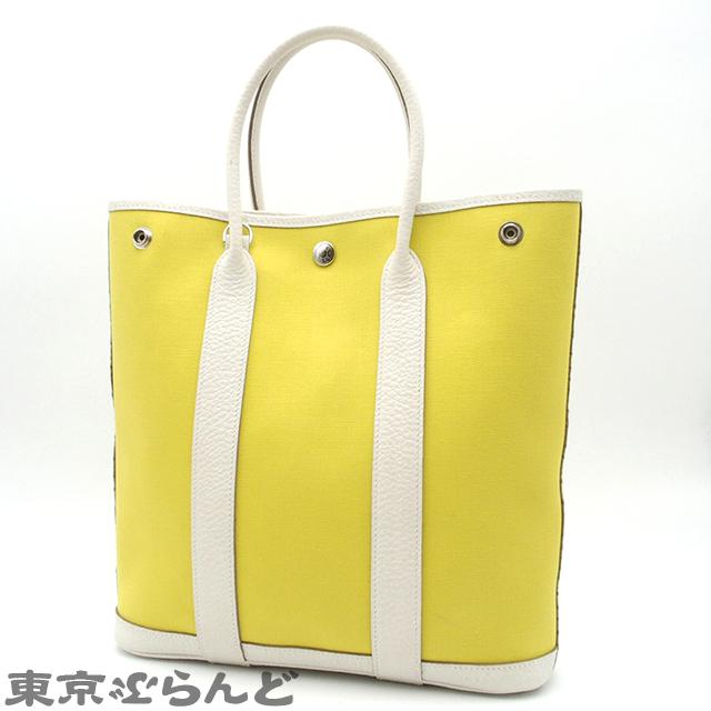 HERMES（エルメス） ガーデンファイル PM 2way Z刻印 ライムxホワイト