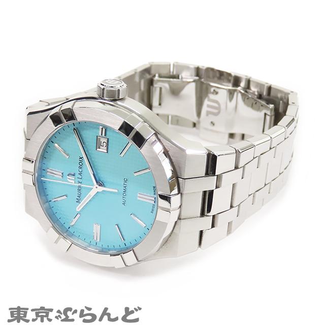 中古 モーリス ラクロア Maurice Lacroix AI6008-SS00F-431-C ターコイズブルー メンズ 腕時計 モーリスラクロア アイコン オートマチック 42mm AI6008-SS00F-431-C