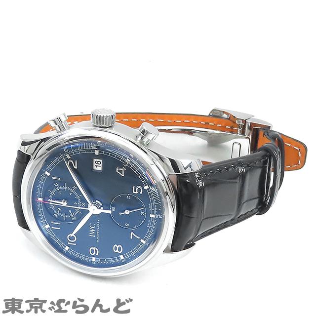 IWC ポルトギーゼ クロノグラフ クラシック ローレウス 1000本限定 IW390406 ブルー SS レザー 保証書付き 腕時計 メンズ 自動巻 101715471｜tokyobrand｜02