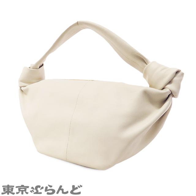 BOTTEGA VENETA ホワイトレザー ハンドバッグ ボッテガヴェネタ BOTTEGAVENETA Wノット ミニ ハンドバッグ