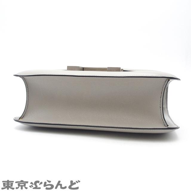 美品 エルメス レザーショルダーバッグ □M刻印 シルバー金具 ユニセックス エルメス ショルダーバッグ ポッシュ・クリケティス エトゥープ