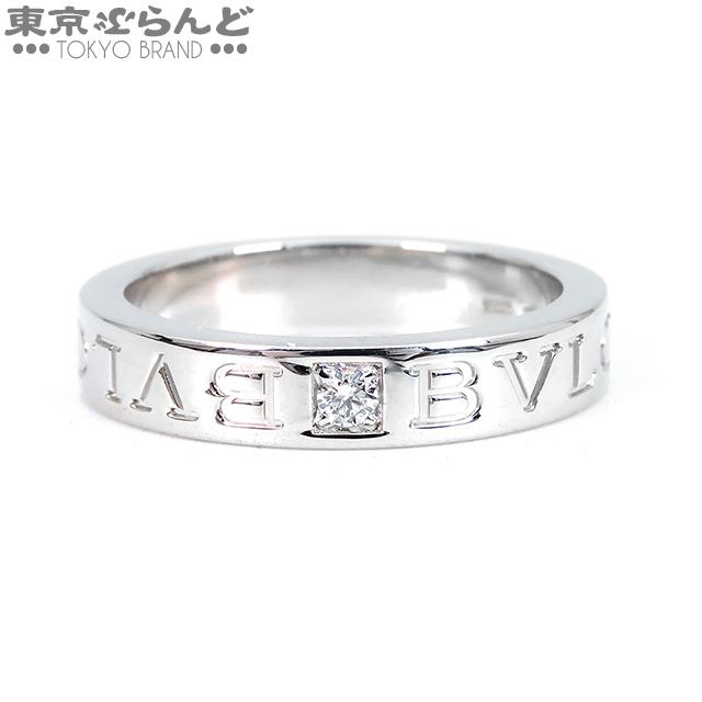 BVLGARI（ブルガリ） ダブルロゴリング K18WG ダイヤモンド 13.5号相当