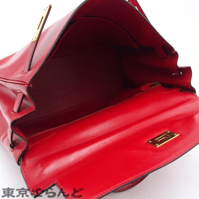 本物 エルメス HERMES ケリー 32 2WAY ショルダーバッグ ハンドバッグ ボックスカーフ レザー ルージュアッシュ レッド Kelly バッグ 中古 HERMES - 本物 エルメス HERMES ケリー 32 2WAY ショルダーバッグ
