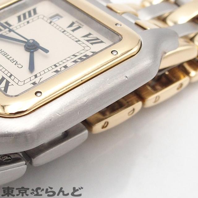 電池交換済 Cartier カルティエ パンテール MM 3ロウ デイト 白 アイボリー ホワイト K18YG イエローゴールド SS ステンレス コンビ レディース クォーツ【6ヶ月保証】【腕時計】【中古】 Cartier（カルティエ） パンテール SM 3ロウ W25029B8 アイボリー SS