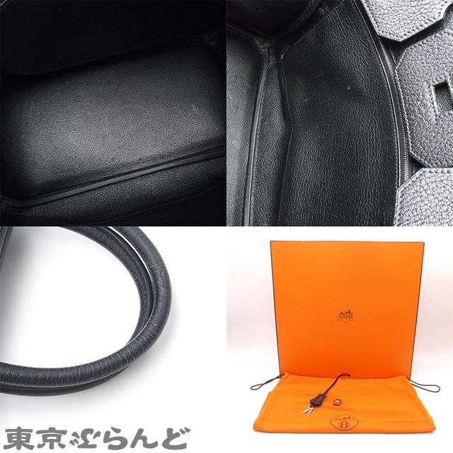 エルメス HERMES オータクロア 32 □K刻印 ブラック シルバー金具 シェーブル ハンドバッグ レディース 101722902｜tokyobrand｜09