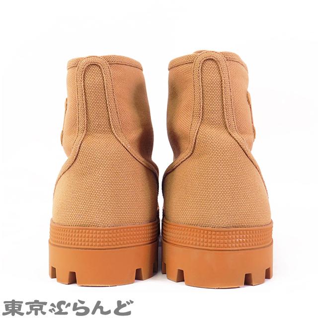 CELINE（セリーヌ） パタパン アンクルブーツ タン キャンバス ラバー
