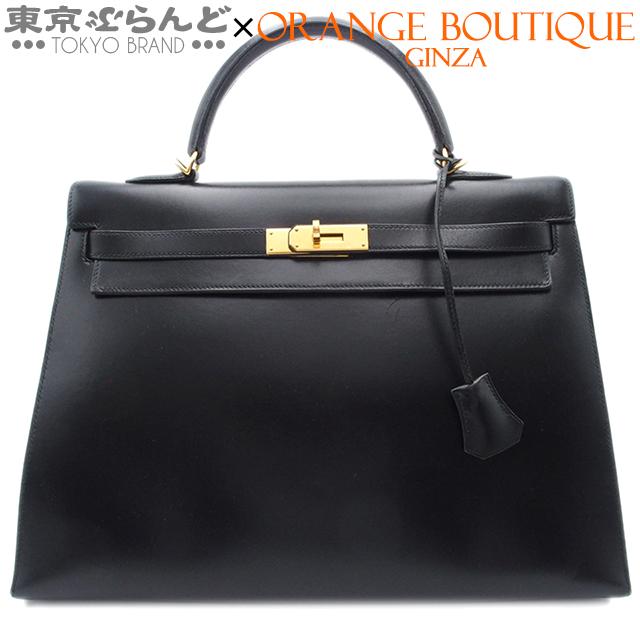 エルメス HERMES ケリー35 外縫い □E刻印 ブラック ゴールド金具 
