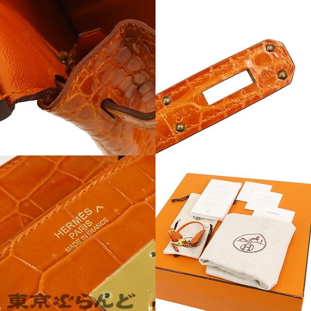 エルメス HERMES バーキン 30 □M刻印 オレンジ ゴールド金具 ポロサス クロコダイル ハンドバッグ レディース 101723996｜tokyobrand｜09