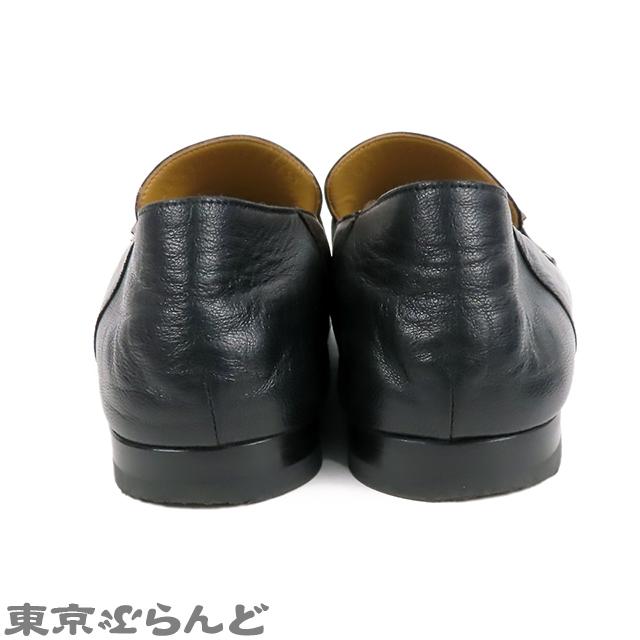 HERMES エルメス モカシン ジョヴァンニ ブラック レザー HERMES エルメス モカシン ジョヴァンニ ブラック レザー