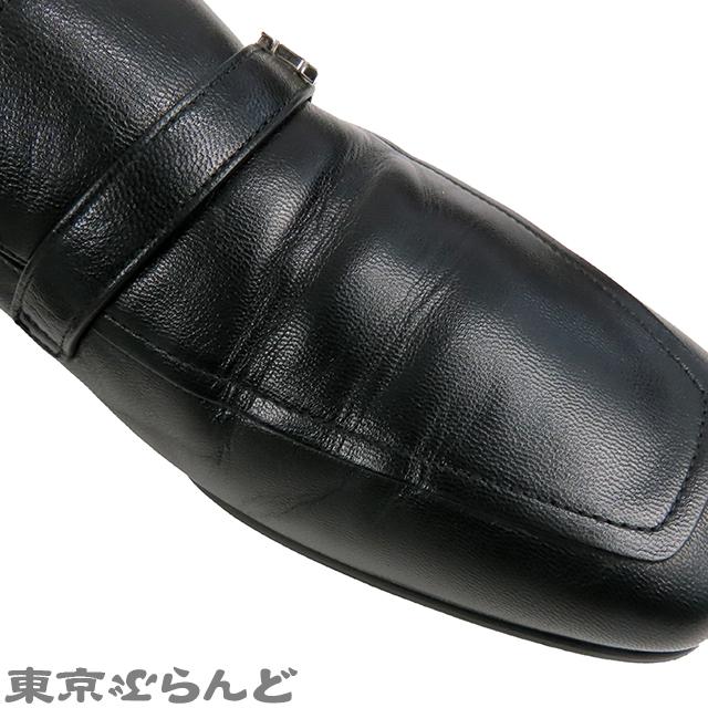 HERMES エルメス モカシン ジョヴァンニ ブラック レザー HERMES エルメス モカシン ジョヴァンニ ブラック レザー