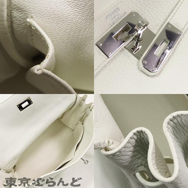 美品　エルメス　イオタ　ホワイト　35 HERMES（エルメス） ケリー 35 □O刻印 白 ホワイト シルバー金具