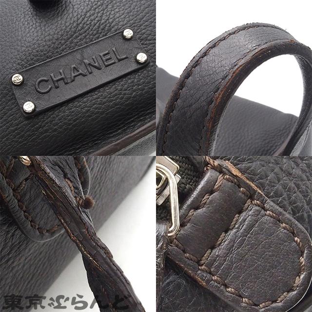 まこ シャネル CHANEL  レザー ボストン ショルダーバック CHANEL シャネル チョコバー レザー ミニボストン ショルダーバッグ