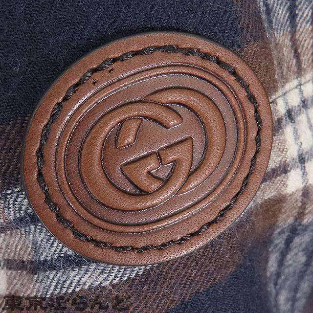 GUCCI チェック柄ネルシャツタイプジャケット　サイズ48 GUCCI チェック柄ネルシャツタイプジャケット サイズ48