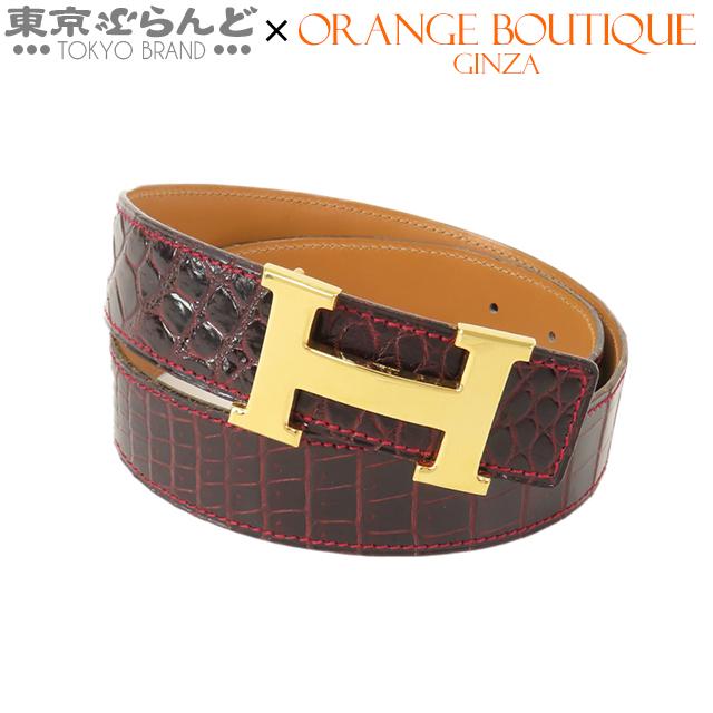 希少✨　エルメス　Hバックル　コンスタンス　ベルト　クロコ　ポロサス　ゴールド HERMES（エルメス） 人気□HERMES ポロサス コンスタンス Hロゴ