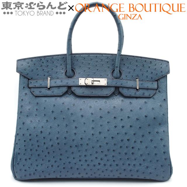 HERMES エルメス バーキン 35 □E刻印 ブルージーン シルバー