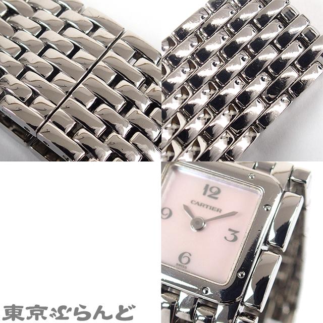 め*い様 Cartierカルティエ パンテール3ロウ コマのみ【美品】時計 Cartier（カルティエ） パンテール リュバン LM W61003T9 ピンクMOP SS