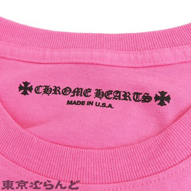 クロムハーツ CHROME HEARTS スクロール ラベル ロゴ Tシャツ ピンク 