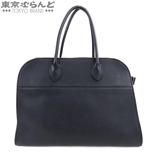 The Row ザ・ロウ マルゴー15 レザー バッグ シルバー金具 ザ・ロウ The Row マルゴー 15 トップハンドルバッグ ネイビー 紺