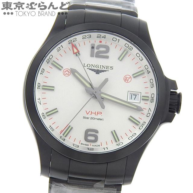 ロンジン LONGINES コンクエスト V.H.P. GMT L3.728.2.76.6 ホワイト 