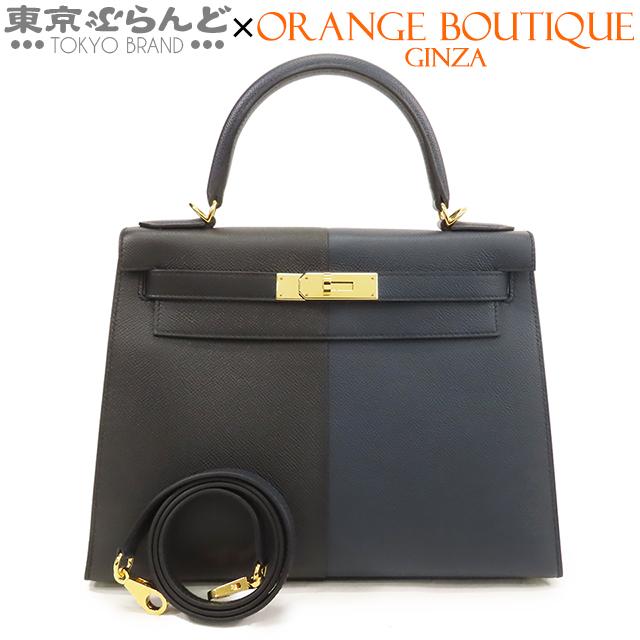 HERMES（エルメス） ケリー28 Z刻 ブルーインディゴxブラックxブルー