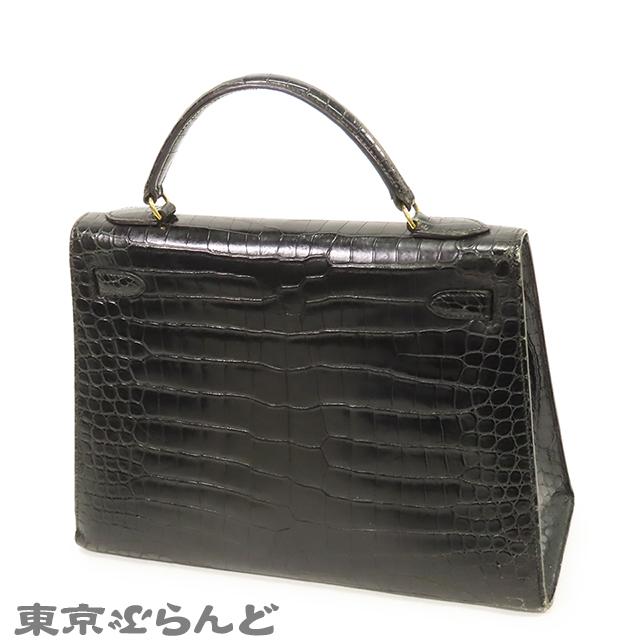 HERMES エルメス ケリー 32 〇P刻印 黒 ブラック ゴールド金具