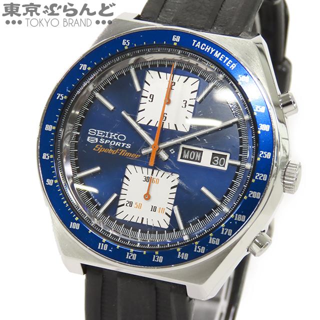 セイコー SEIKO スピードタイマー 6138-0030 ブルー SS ラバー クロノ 