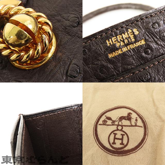 HERMES（エルメス） ハンドバッグ 〇D刻印 ダークブラウン ゴールド