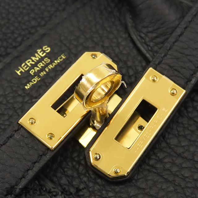 即日発送HERMES黒 レザー ハンドバッグ ゴールド金具 エルメス35 14139 黒 ゴールド金具 □A刻印(1997年頃)刻印 ユニ