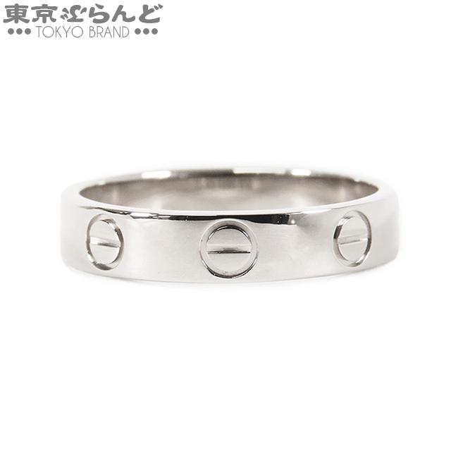 カルティエCartier ミニラブリングK18ホワイトゴールド♯50 10号 カルティエ ミニラブ リング #50 レディース K18ホワイトゴールド