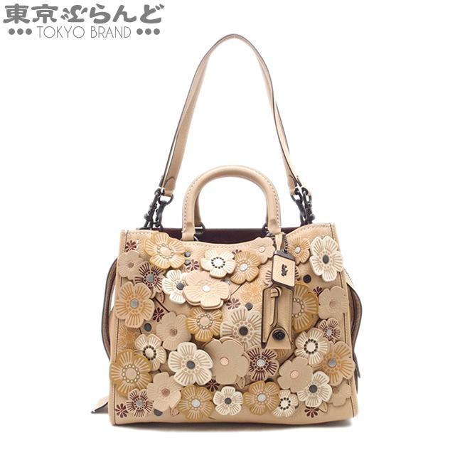COACH（コーチ） クリスタル ティー ローズ ローグ 2WAY ハンドバッグ