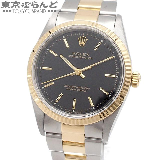 ROLEX（ロレックス） オイスターパーペチュアル 黒文字盤 コンビ 14233